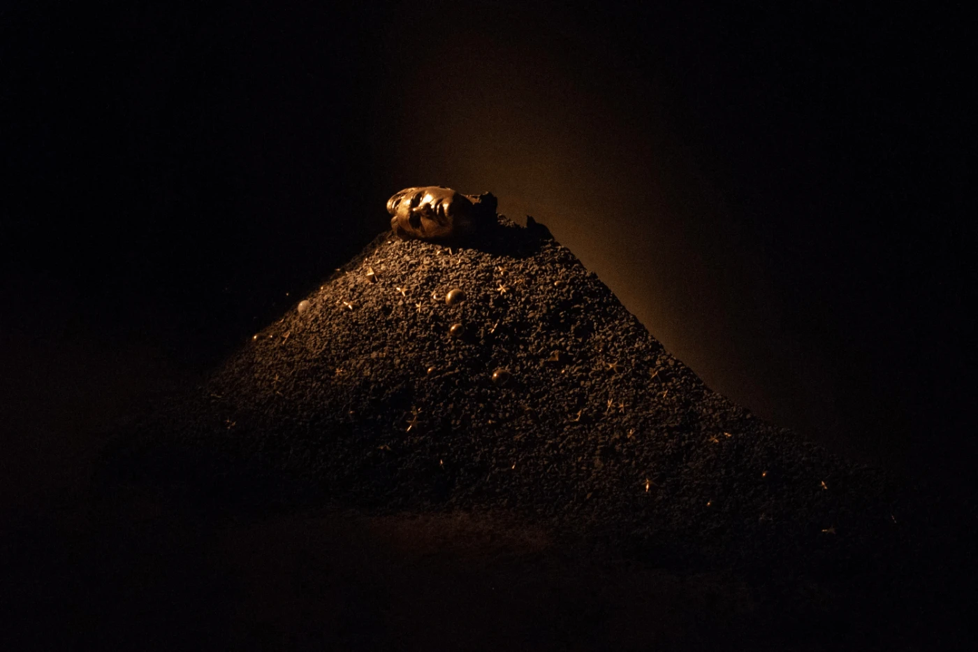 When Starts Collide by Domnick Sorace, Bronze head sculpture